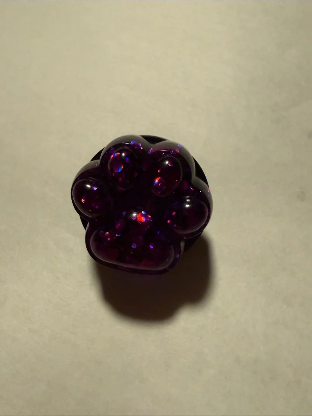 Purple Sparkly Resin Paw Phone Grip - (Pop Socket type)